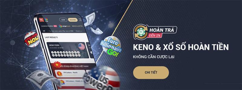Sự kiện ưu đãi có trong sảnh Keno & xổ số tại M88